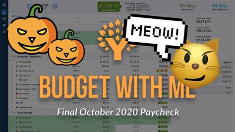 Last Pay Day Of The Month Ynab Budget With Me October Paycheck