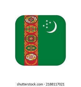 Turkmenistan Flag Official Colors Vector Illustration Stock Vector