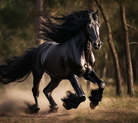 Beautiful Friesian Horses Wallpaper