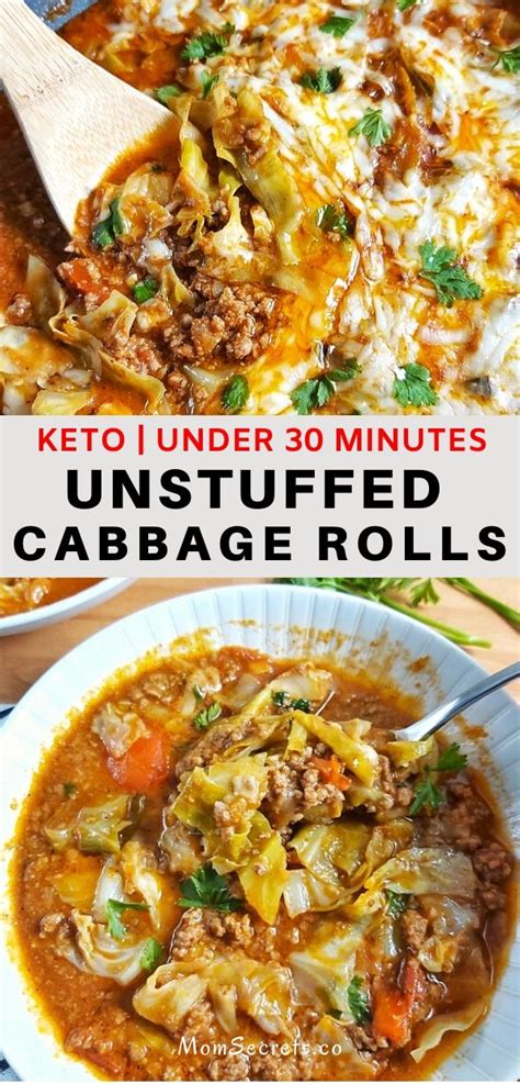 Keto Low Carb Unstuffed Cabbage Casserole Rolls