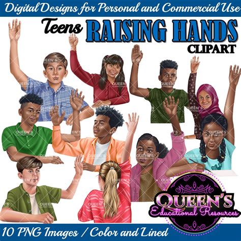 Raising Hands Clipart, Hands Raised Clipart, Teenagers Raising Hands ...