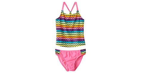 Girls 4-16 SO® Rainbow Waves 2-pc. Racerback Tankini Swimsuit Set