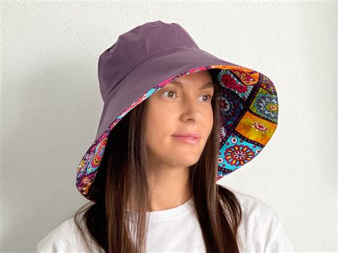 Reversible Wide Brim Sun Hat Sewing Pattern And Instructions Reversible Bucket Hat Beach