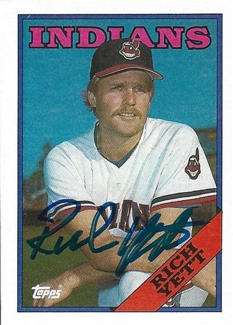 Rich Yett Topps Cleveland Indians Baseball Cleveland Baseball