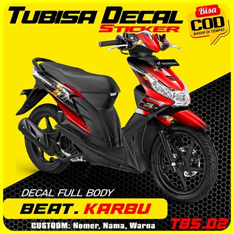 Jual Stiker Full Body Beat Karbu Decal Striping Standar Beat Karbu