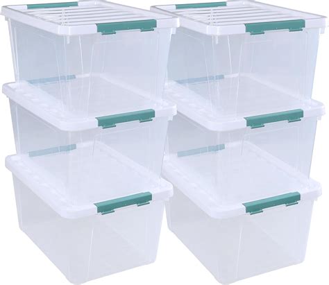 Obstnny Litre Storage Boxes With Lids Pack Large Plastic