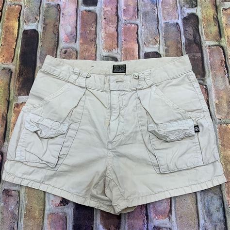 Vintage Z Cavaricci Workwear Shorts In Beige From Depop