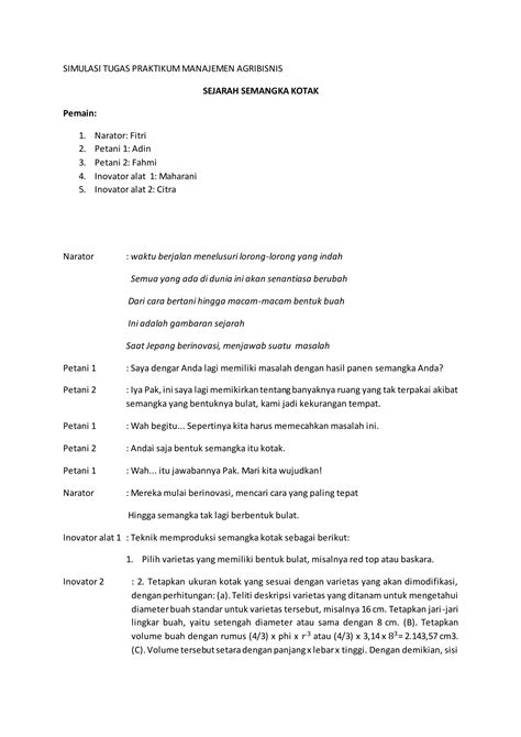 Simulasi Tugas Praktikum Manajemen Agribisnis PDF