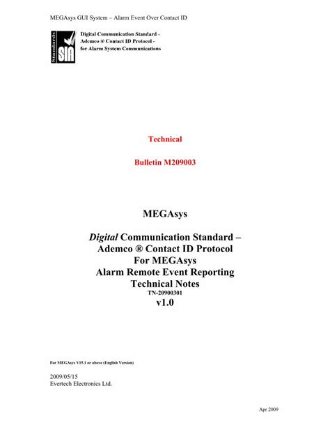 Pdf Digital Communication Standard Ademco Contact Id Dokumen Tips