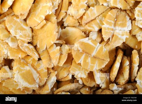 Rolled Wheat Background Stock Photo Alamy