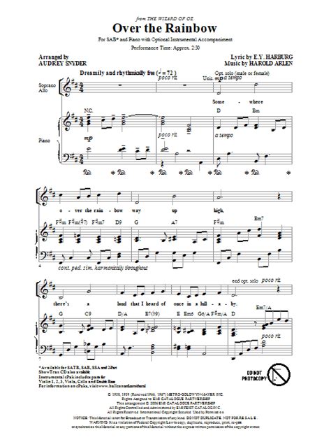 Over The Rainbow | Sheet Music Direct