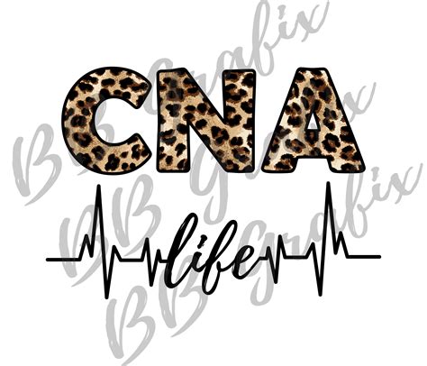 Digital Png File Cna Life Leopard Cheetah Print Certified Etsy