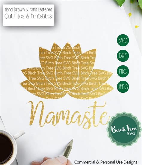 Namaste Lotus Flower Svg Cut File Lotus Flower Svg Yoga Svg Etsy