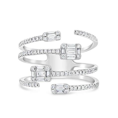 Open Baguette Pavé Ring