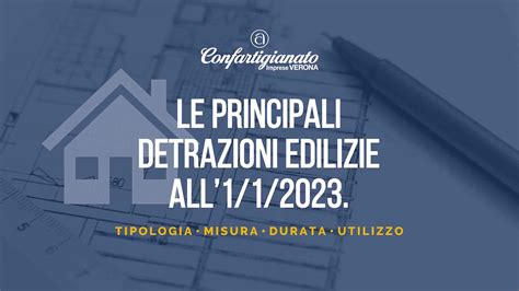 EDILIZIA Le Principali Detrazioni Edilizie Attive Al 1 Gennaio 2023