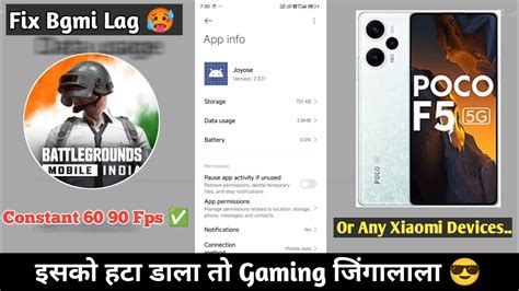 Poco F5 How To Delete Joyose Fix Bgmi Lag Fps Drop Problem On Any