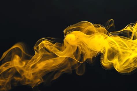 Premium Photo Abstract Yellow Smoke On Black Background