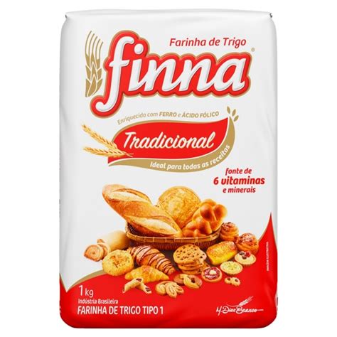 Farinha De Trigo Tipo 1 Tradicional Finna Pacote 1kg Fort