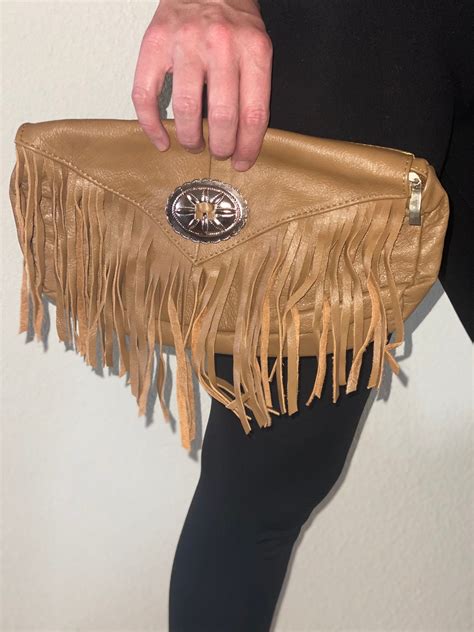 Tan Leather Clutch Handbag Etsy