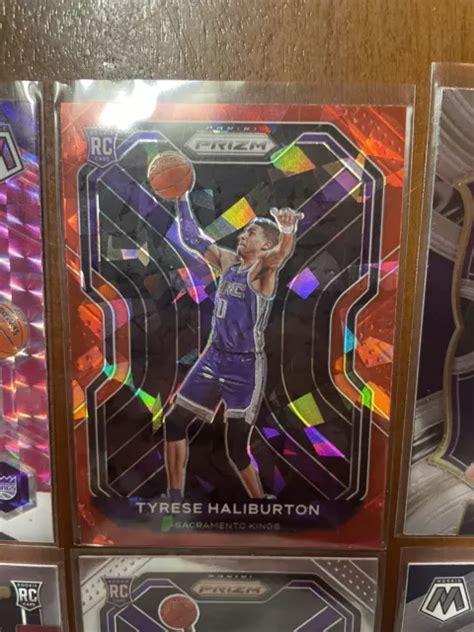 TYRESE HALIBURTON ROOKIE Lot RC Red Ice Prizm Pink Camo Mosaic