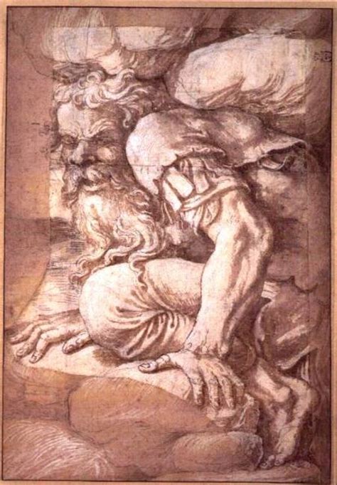 Giant Sketch For The Fresco Of The Fall Giulio Romano