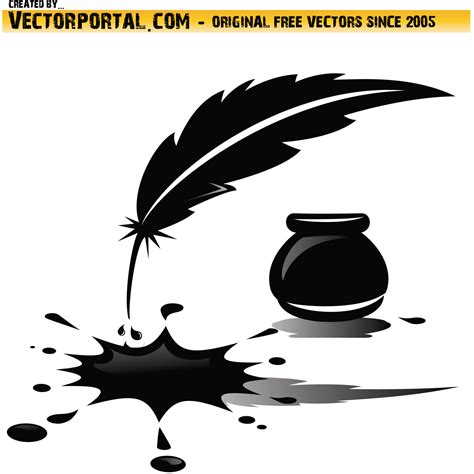 Vector For Free Use Spilled Ink And Feather Vector