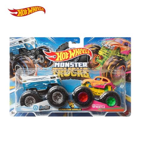 Hot Wheels Monster Trucks Demolition Doubles Vs DragBus Vs VW Beetle Shopee Malaysia