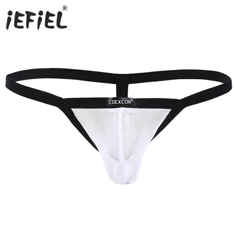 IEFiEL Men Lingerie Transparent See Through G String Bikini Underwear