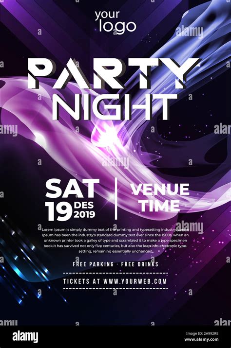 Dance Club Night Party Flyer Brochure Layout Template. Club Party ...