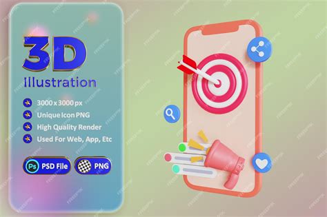Premium Psd Digital Marketing 3d Illustration