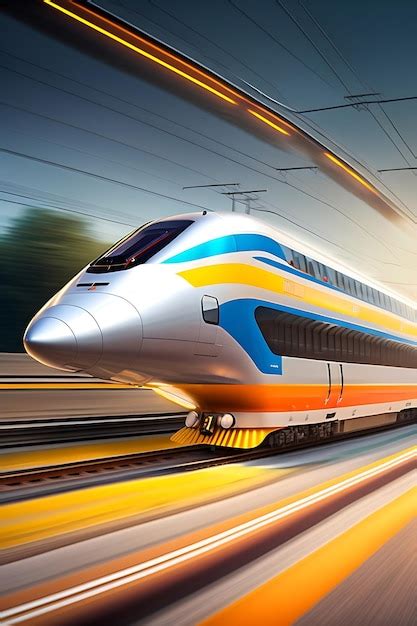 Premium Photo High Speed Train In Motion On The Railway