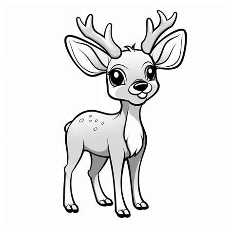 Premium AI Image | Pre Davids Deer cute drawing charm cute coloring ...