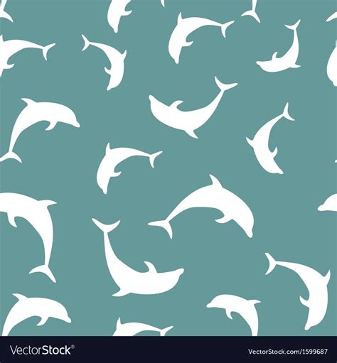 Dolphin Seamless Pattern Background Royalty Free Vector