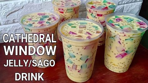 Cathedral Window Jelly Sago Drink Youtube Jelly Desserts Jelly Recipes Sago Recipes