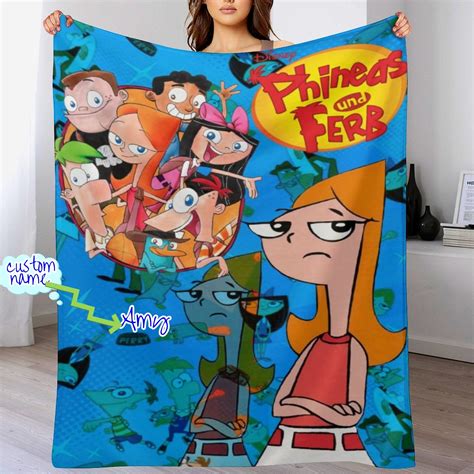 Customized Phineas And Ferb Blanket Personalized Flannel Couch Nap