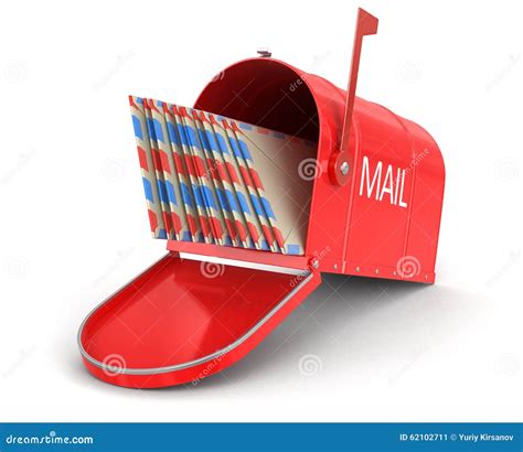 Open Mailbox With Letters Clipping Path Included Stock Illustration