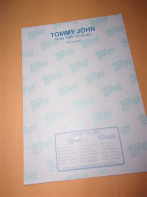 Topps Tommy John Baseball Card EBay