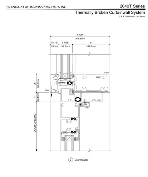 2040T Series Thermally Broken Curtainwall System Standard Aluminum