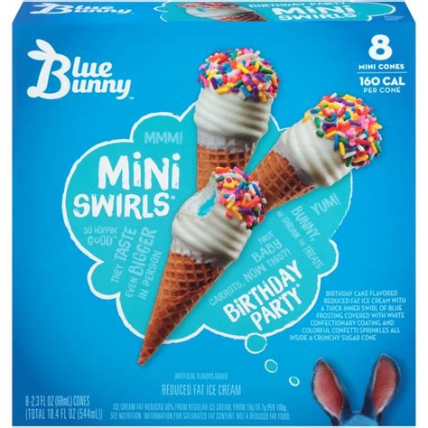 Blue Bunny Birthday Cake Ice Cream Cones