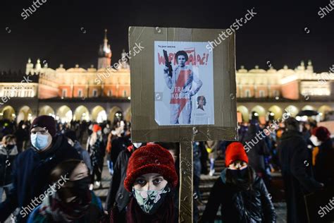 Activists Seen Krakows Market Square During Editorial Stock Photo