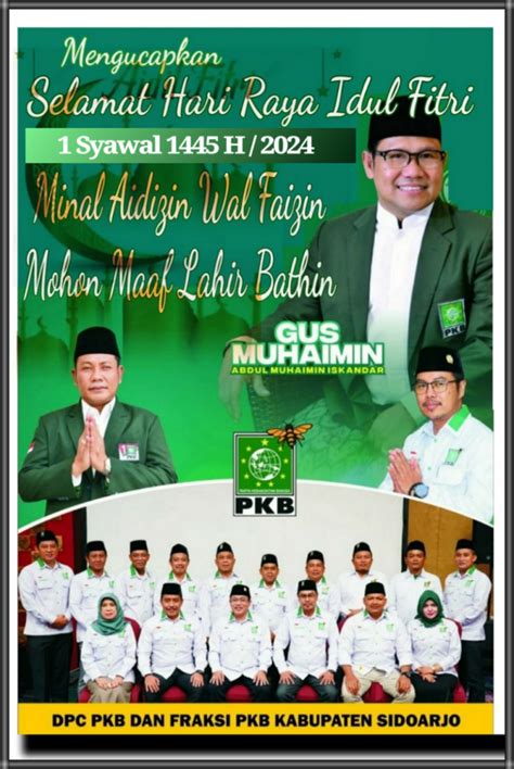 Selamat Hari Raya Idul Fitri 1445 H 2024 DPC PKB Sidoarjo