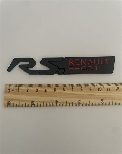 RS Renault Sport Badge Black Red Metal Twingo Megane Clio Performance