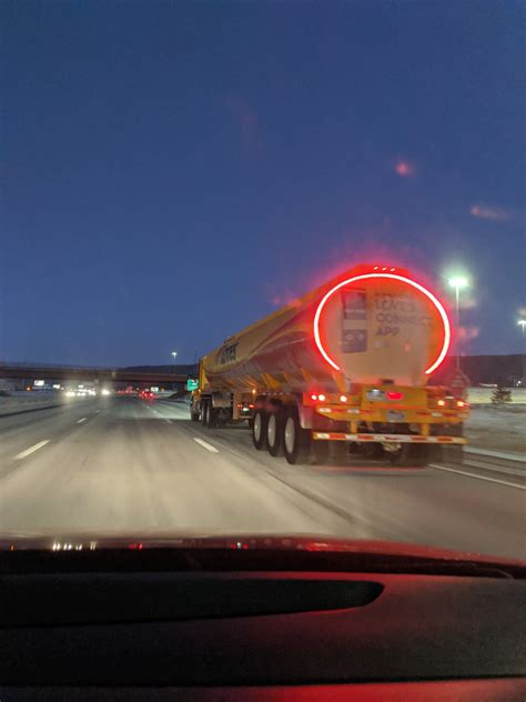 Truck On Freeway At Night