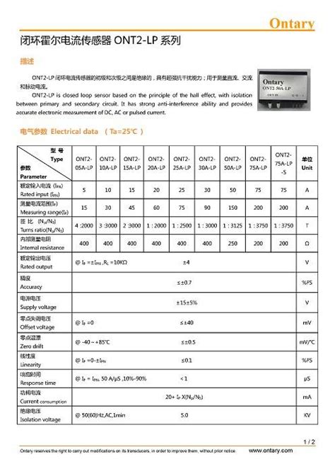 Current Sensor - Ontary Electronics Technology