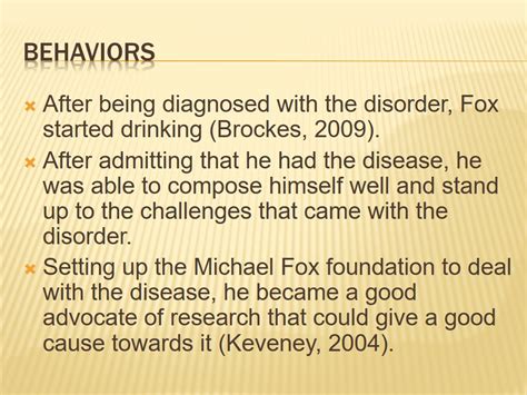 Michael J Fox Parkinsons Disease Case Study 2173 Words