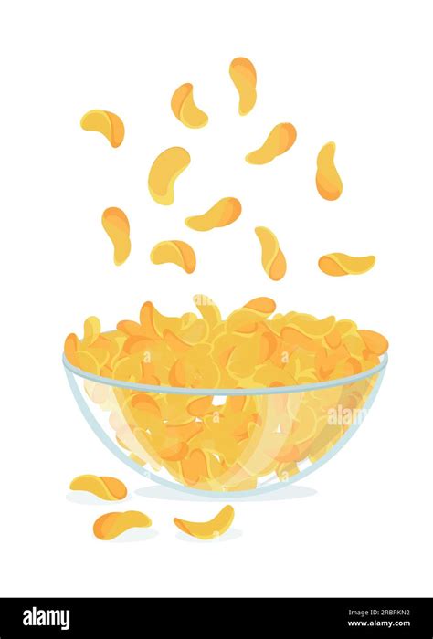Crispy Ripple Potato Chips In Glass Bowl Delicious Food Advertisement