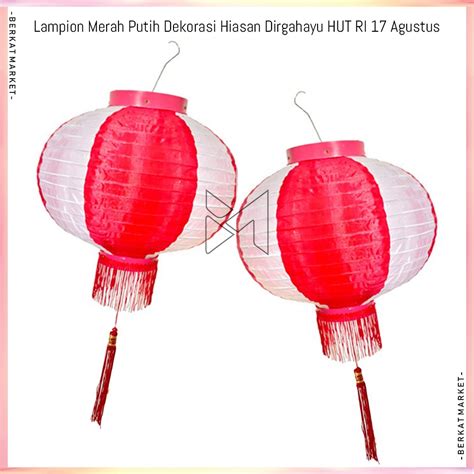 Jual Lampion Kain Bendera Benang Aksesoris Asesoris Merah Putih Bulat