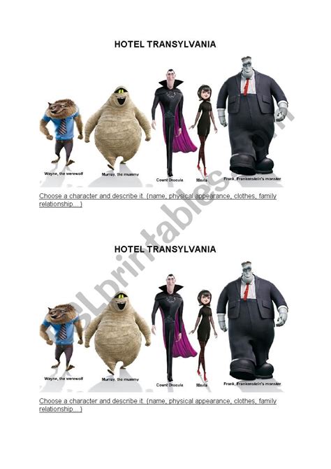 Hotel Transylvania Names Characters Transylvania Hotel Describing ...