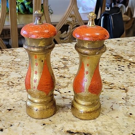 Kitchen Vintage Italian Florentine Salt And Pepper Set Poshmark