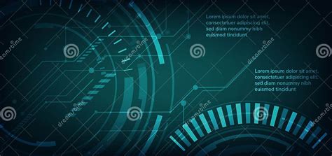 Abstract Futuristic Technology Background Hud Circle Element Stock